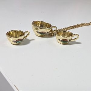 Central Perk Coffee Mug Necklace & Earrings Set